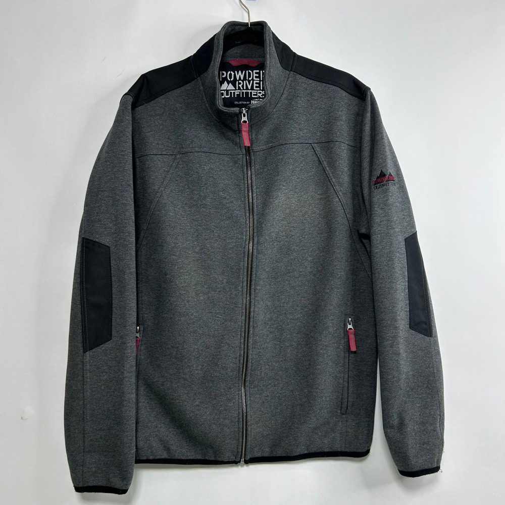Powder River Outfitters Mens Full‎ Zip Fleece Lined Jacket Gray Black L 92-3899